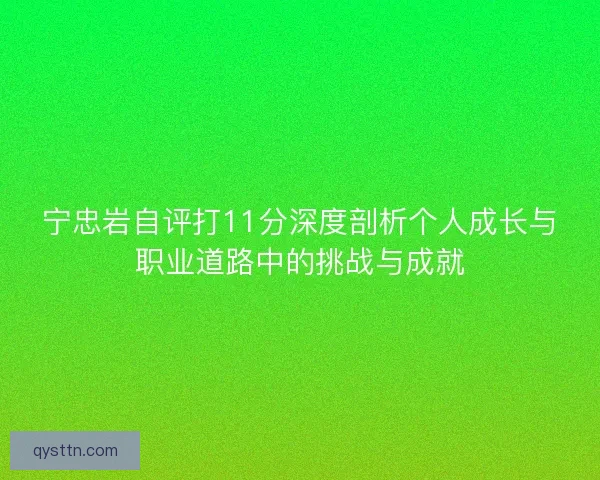 宁忠岩自评打11分深度剖析个人成长与职业道路中的挑战与成就